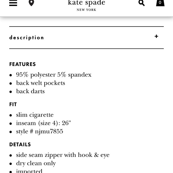 Kate Spade Boho Floral Cigarette Pant - Picture 6 of 7